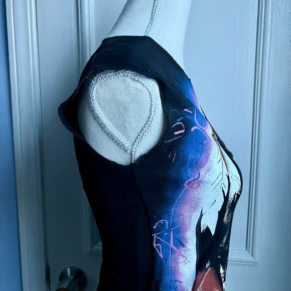 Y2K Morgan de Toi Tee Shirt Indian Princess Side Lace Cut Out Cap Sleeve Size XS - Picture 5 of 13